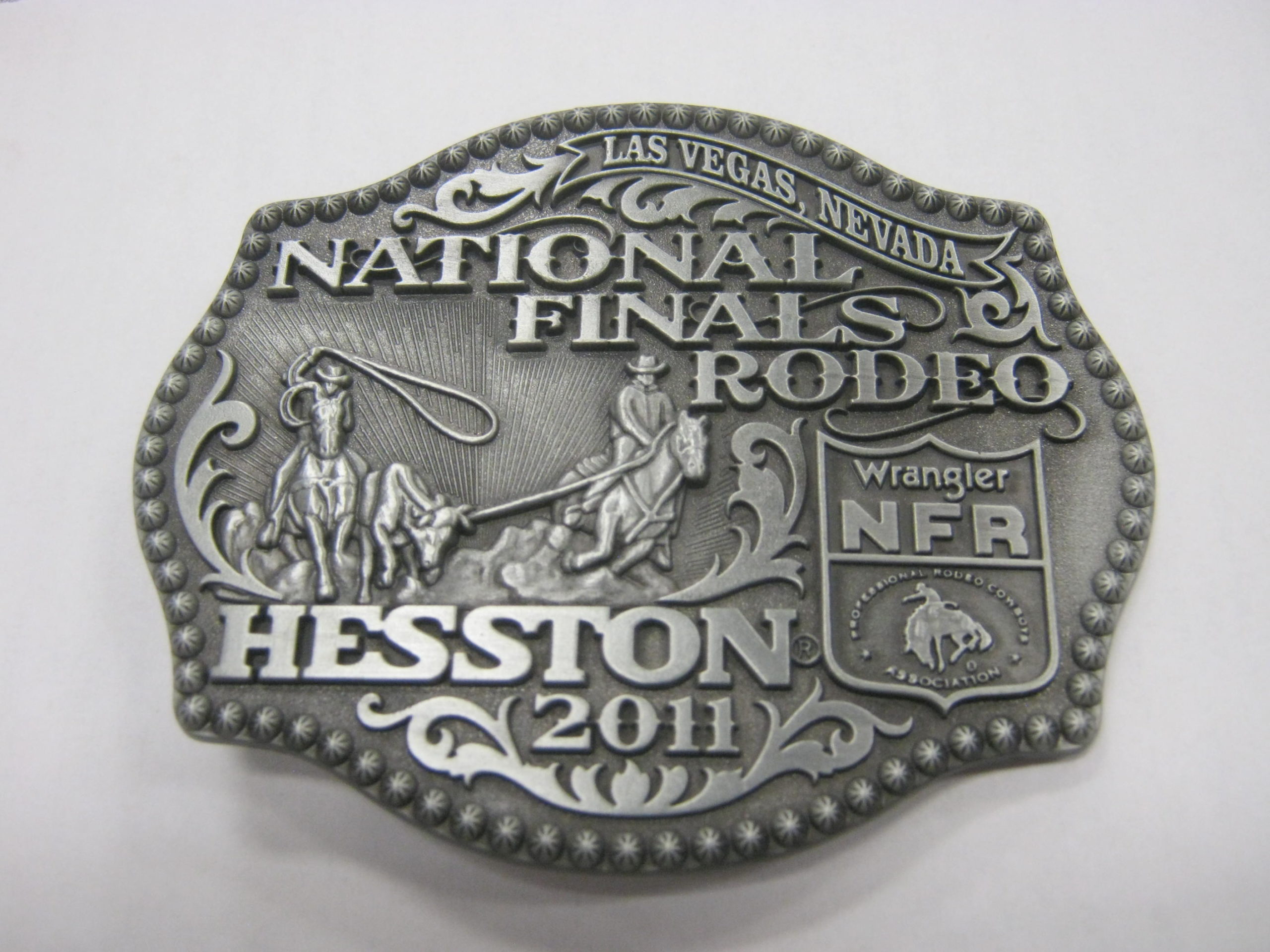 National Finals Rodeo Hesston 2011 NFR Adult Cowboy Buckle New Wrangler AGCO 