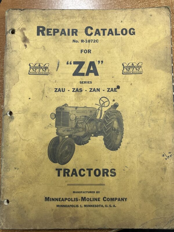 Minneapolis-Moline "ZA" Repair Catalog