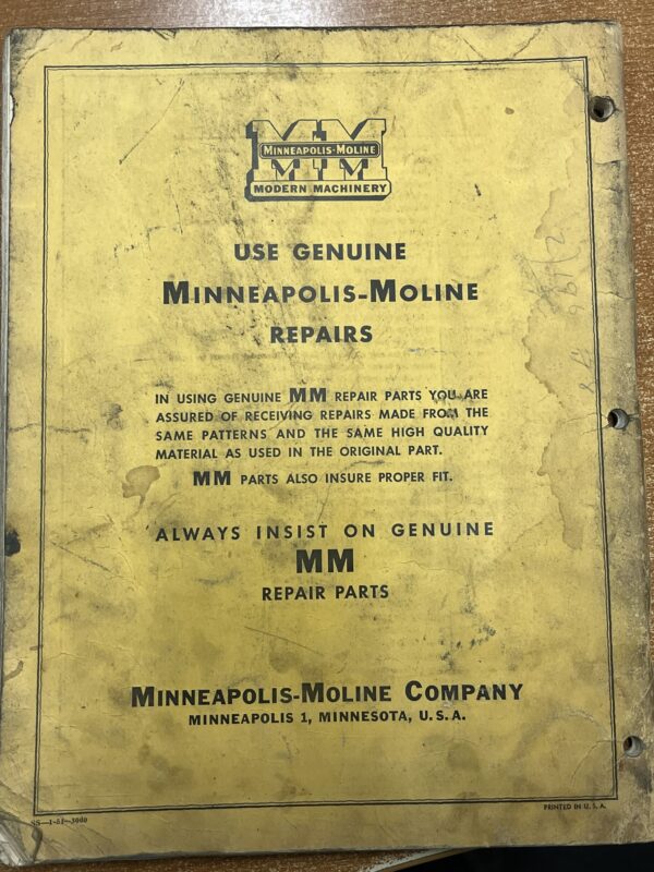 Minneapolis-Moline "ZA" Repair Catalog - Image 2