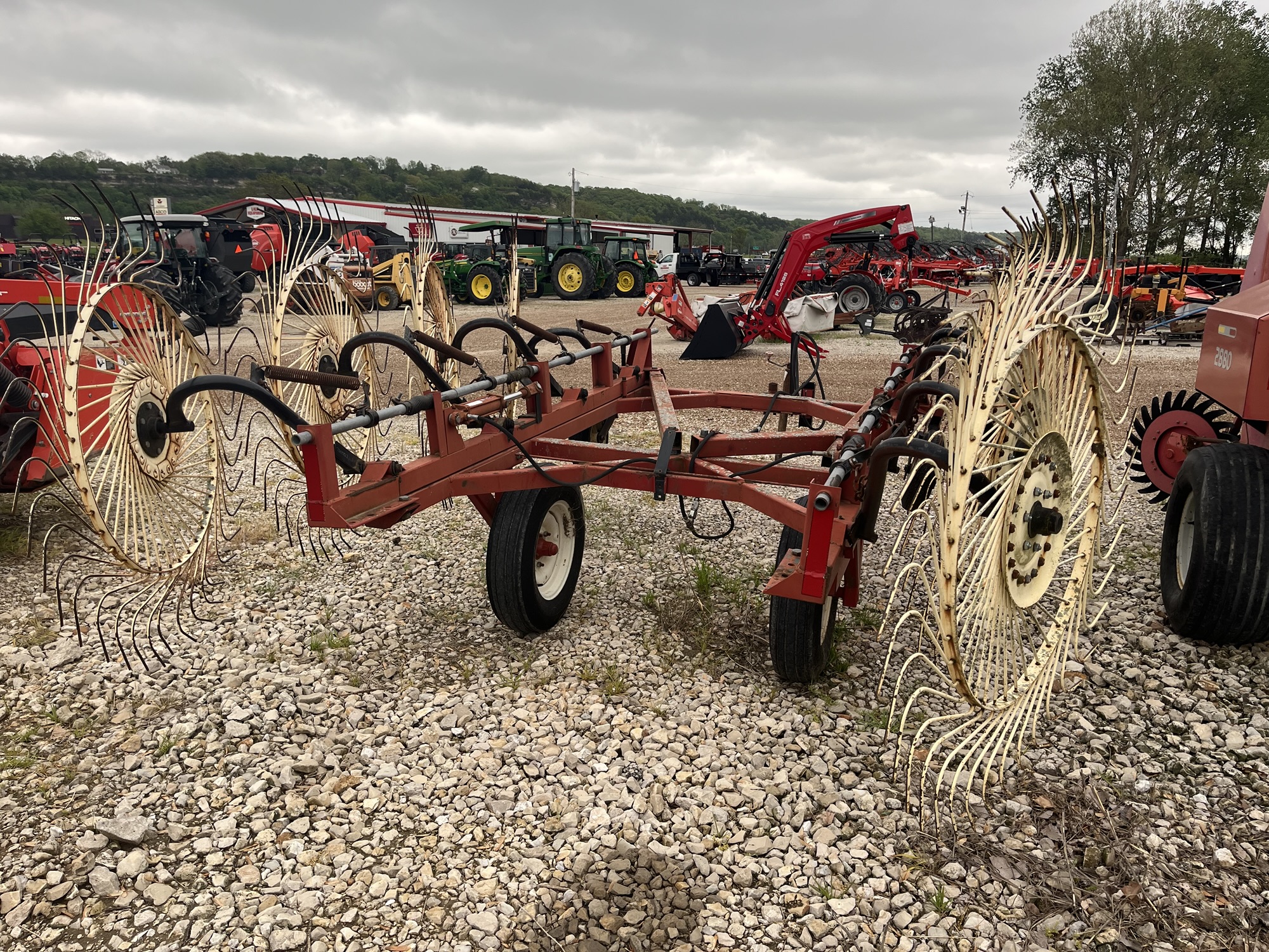H & S 8 Wheel Manual fold rake